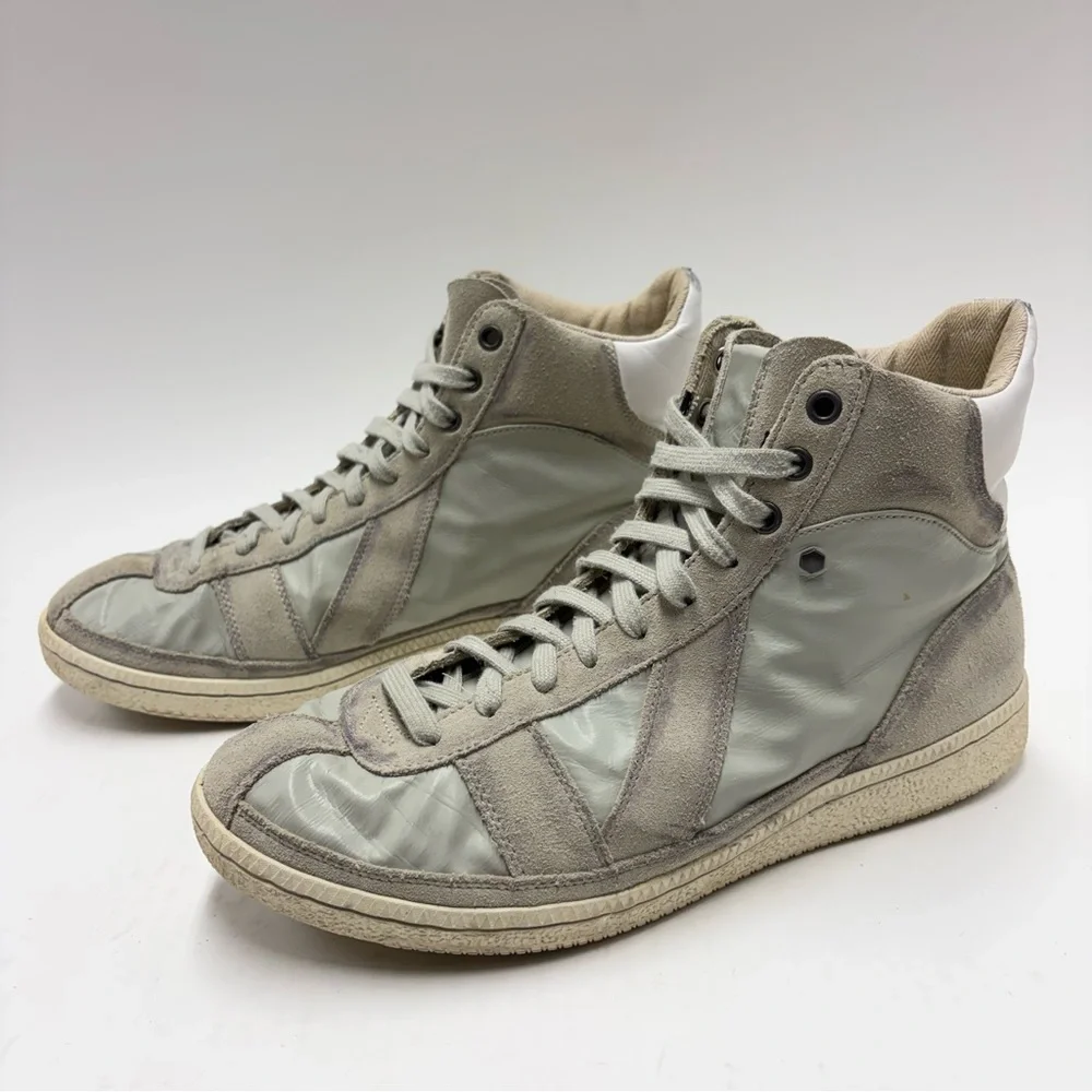 Diesel Black Gold Men's High-Top Sneakers in Light Gray Men Size 10